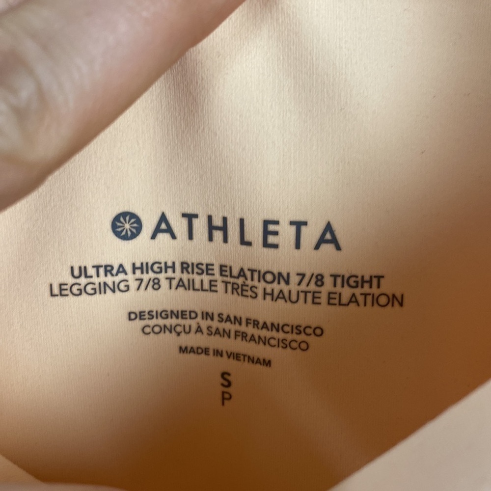 Athleta Ultra High Rise Elation 7/8 Tight Carnation Peach - Size Small - Picture 8 of 12